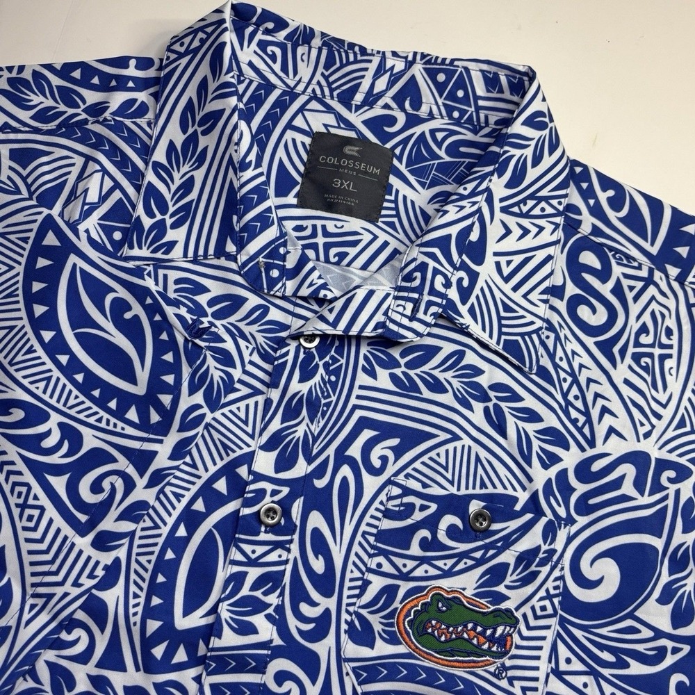 New Gators University Of Florida Tribal‎ Hawaiian Shirt Colosseum Men's - 3xl